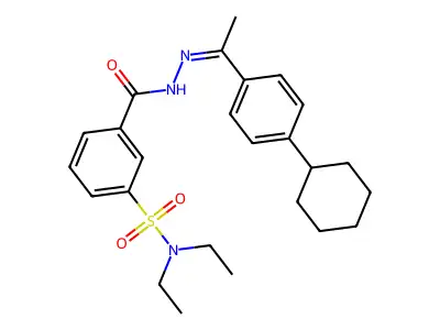 N-[1-(4-cyclohexylphenyl)ethylideneamino]-3-(diethylsulfamoyl)benzamide structure