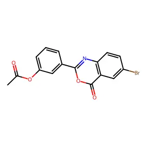 [3-(6-Bromo-4-oxo-3,1-benzoxazin-2-yl)phenyl] acetate structure