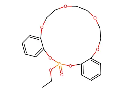3-Ethoxy-2,4,11,14,17,20-hexaoxa-3lambda5-phosphatricyclo[19.4.0.05,10]pentacosa-1(25),5,7,9,21,23-hexaene 3-oxide structure