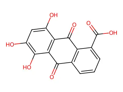 1-Anthracenecarboxylic acid, 9,10-dihydro-5,6,8(or 5,7,8)-trihydroxy-9,10-dioxo- structure