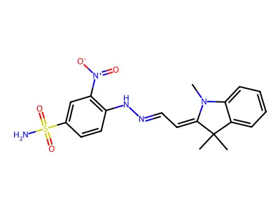 3-nitro-4-[2-[2-(1,3,3-trimethylindol-2-ylidene)ethylidene]hydrazinyl]benzenesulfonamide structure