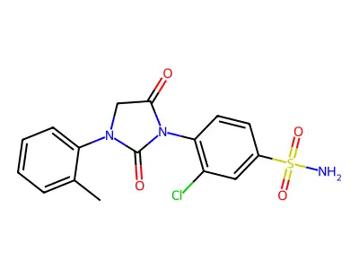 Benzenesulfonamide, 3-chloro-4-(3-(2-methylphenyl)-2,5-dioxo-1-imidazolidinyl)- structure