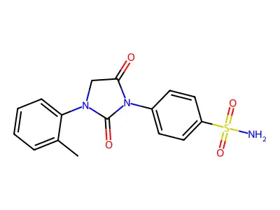 Benzenesulfonamide, 4-(3-(2-methylphenyl)-2,5-dioxo-1-imidazolidinyl)- structure