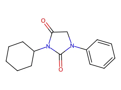 2,4-Imidazolidinedione, 3-cyclohexyl-1-phenyl- structure