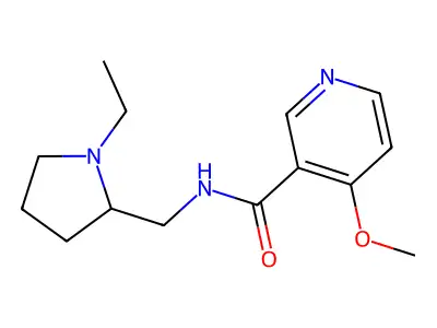 Nicotinamide, N-((1-ethyl-2-pyrrolidinyl)methyl)-4-methoxy- structure