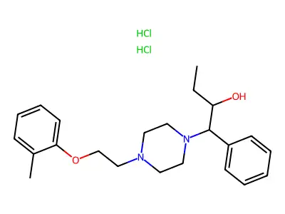 1-(N-(2-(2-Methyl-1-phenoxy)-1-ethyl)piperazino)-1-phenyl-2-butanol dihydrochloride structure