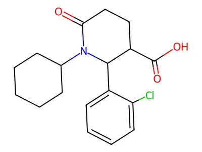 2-(2-Chlorophenyl)-1-cyclohexyl-6-oxopiperidine-3-carboxylic acid structure