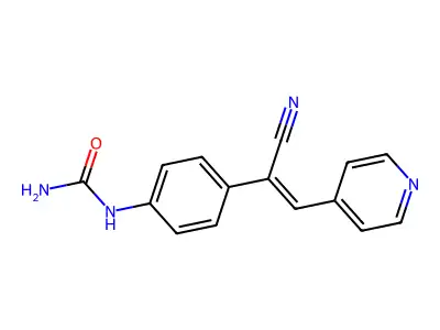 N-[4-[1-Cyano-2-(4-pyridinyl)ethenyl]phenyl]urea structure