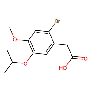 Benzeneacetic acid, 2-bromo-4-methoxy-5-(1-methylethoxy)- structure