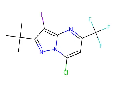 2-(Tert-butyl)-7-chloro-3-iodo-5-(trifluoromethyl)pyrazolo[1,5-a]pyrimidine structure