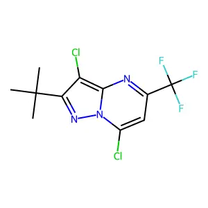 2-(Tert-butyl)-3,7-dichloro-5-(trifluoromethyl)pyrazolo[1,5-a]pyrimidine structure