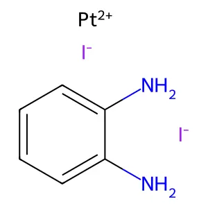 cis-Diiodo(1,2-diaminobenzene)platinum(II) structure