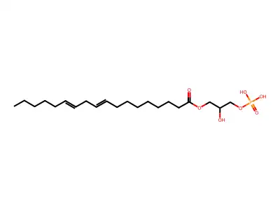 (2-Hydroxy-3-phosphonooxypropyl) octadeca-9,12-dienoate structure