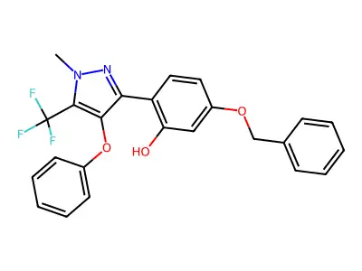 5-(benzyloxy)-2-[1-methyl-4-phenoxy-5-(trifluoromethyl)-1H-pyrazol-3-yl]phenol structure