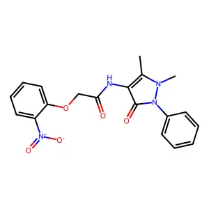 N-(1,5-dimethyl-3-oxo-2-phenyl-2,3-dihydro-1H-pyrazol-4-yl)-2-(2-nitrophenoxy)acetamide structure