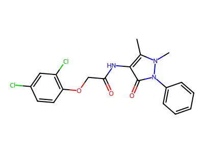 2-(2,4-dichlorophenoxy)-N-(1,5-dimethyl-3-oxo-2-phenyl-2,3-dihydro-1H-pyrazol-4-yl)acetamide structure