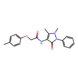 N-(1,5-dimethyl-3-oxo-2-phenylpyrazol-4-yl)-2-(4-methylphenoxy)acetamide structure