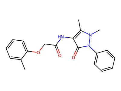 N-(1,5-dimethyl-3-oxo-2-phenylpyrazol-4-yl)-2-(2-methylphenoxy)acetamide structure