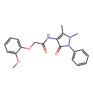 N-(1,5-dimethyl-3-oxo-2-phenyl-2,3-dihydro-1H-pyrazol-4-yl)-2-(2-methoxyphenoxy)acetamide structure