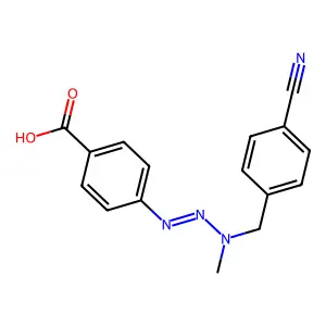 p-(3-(p-Cyanobenzyl)-3-methyl-1-triazeno)benzoic acid structure