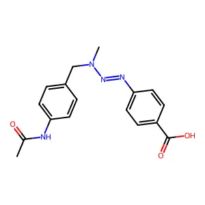 p-(3-(p-Acetamidobenzyl)-3-methyl-1-triazeno)benzoic acid structure