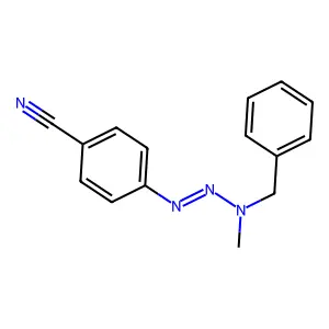 4-(3-苄基-3-甲基三氮烯-1-基)苯甲腈 structure