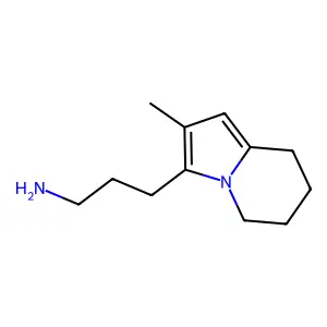 Indolizine, 5,6,7,8-tetrahydro-3-(3-aminopropyl)-2-methyl- structure