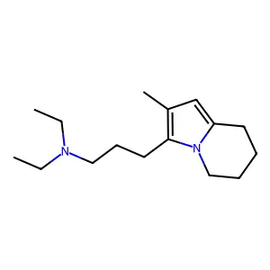 Indolizine, 5,6,7,8-tetrahydro-3-(3-(diethylamino)propyl)-2-methyl- structure