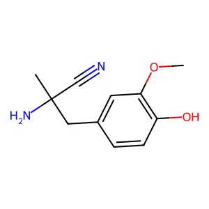 2-Amino-3-(4-hydroxy-3-methoxyphenyl)-2-methylpropanenitrile structure