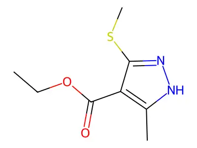 ethyl 5-methyl-3-methylsulfanyl-1H-pyrazole-4-carboxylate structure