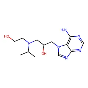 1-(6-Aminopurin-7-yl)-3-[2-hydroxyethyl(propan-2-yl)amino]propan-2-ol structure