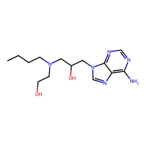 1-(6-Aminopurin-9-yl)-3-[butyl(2-hydroxyethyl)amino]propan-2-ol structure
