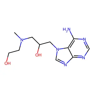 1-(6-Aminopurin-7-yl)-3-[2-hydroxyethyl(methyl)amino]propan-2-ol structure