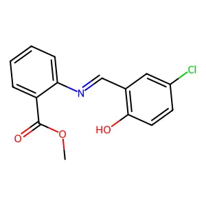 methyl 2-{[(E)-(5-chloro-2-hydroxyphenyl)methylidene]amino}benzoate structure