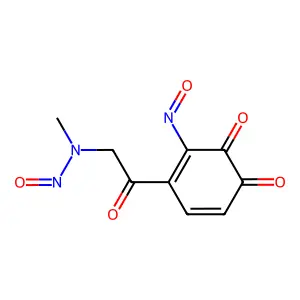 o-Benzoquinone, 4-((methylnitrosamino)acetyl)-3-nitroso- structure
