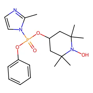 1-hydroxy-2,2,6,6-tetramethyl-4-[(2-methylimidazol-1-yl)-phenoxyphosphoryl]oxypiperidine structure