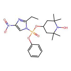 4-[(2-ethyl-4-nitroimidazol-1-yl)-phenoxyphosphoryl]oxy-1-hydroxy-2,2,6,6-tetramethylpiperidine structure