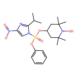 1-hydroxy-2,2,6,6-tetramethyl-4-[(4-nitro-2-propan-2-ylimidazol-1-yl)-phenoxyphosphoryl]oxypiperidine structure