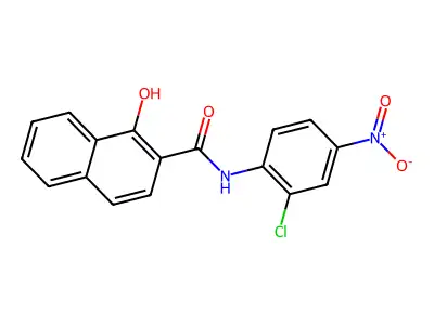 2'-Chloro-1-hydroxy-4'-nitro-2-naphthanilide structure