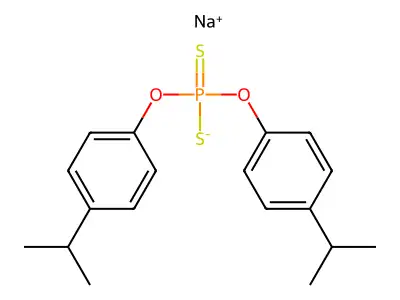 Sodium bis(4-propan-2-ylphenoxy)-sulfanylidene-sulfido-lambda5-phosphane structure