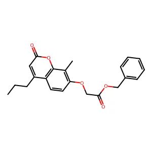 Benzyl 2-(8-methyl-2-oxo-4-propyl-chromen-7-YL)oxyacetate structure