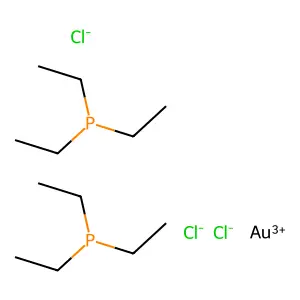 Bis(triethylphosphine)gold chloride structure