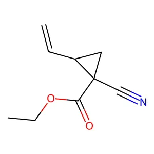 Cyclopropanecarboxylic acid, 1-cyano-2-ethenyl-, ethyl ester structure