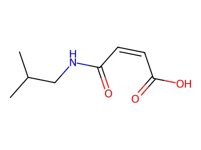 (2Z)-4-[(2-methylpropyl)amino]-4-oxobut-2-enoic acid structure