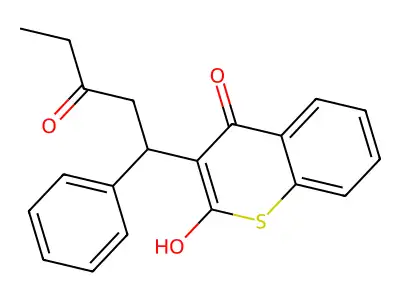 4-hydroxy-3-(3-oxo-1-phenylpentyl)-2H-thiochromen-2-one structure