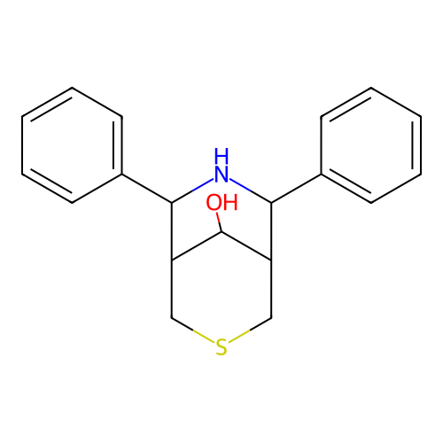 6,8-Diphenyl-3-thia-7-azabicyclo[3.3.1]nonan-9-ol structure
