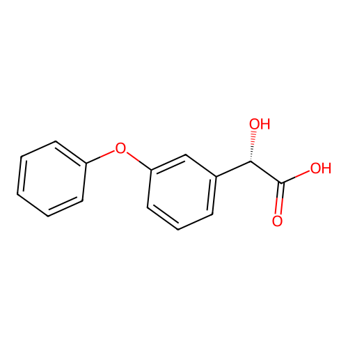 (2~{s})-2-Oxidanyl-2-(3-Phenoxyphenyl)ethanoic Acid structure