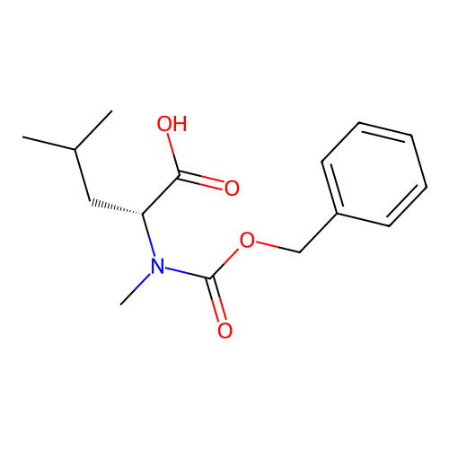 (R)-2-(((Benzyloxy)carbonyl)(methyl)amino)-4-methylpentanoic acid structure
