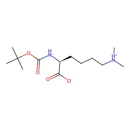 (2S)-6-(dimethylazaniumyl)-2-[(2-methylpropan-2-yl)oxycarbonylamino]hexanoate structure