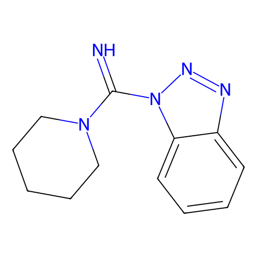 Benzotriazol-1-yl(piperidin-1-yl)methanimine structure